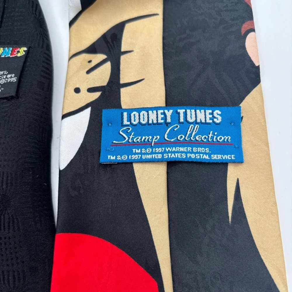 Vtg Looney Tunes‎ Neck Ties Daffy Duck Tazmanian Devil Lot of 3
